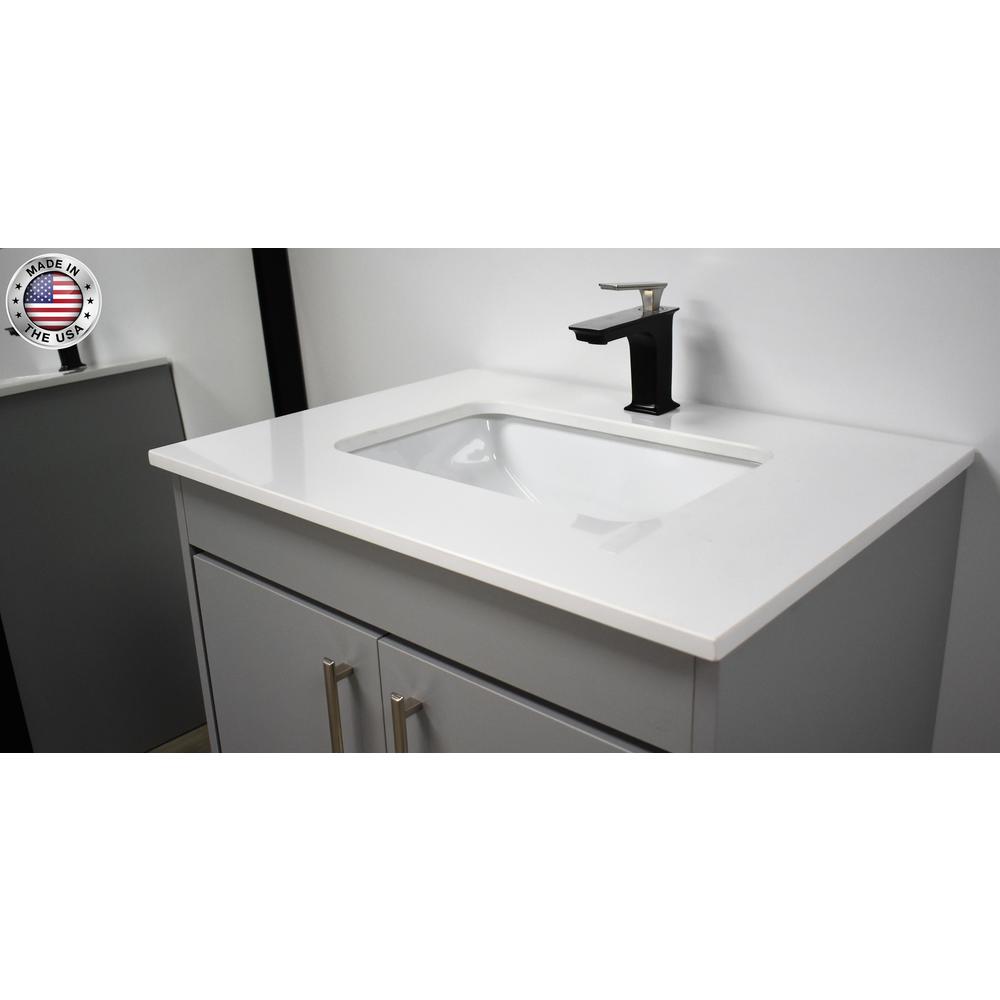 Capri 30" Modern Bathroom Vanity in White with White Microstone By Volpa USA | Bathroom Accessories |  Modishstore  - 15