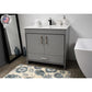 Capri 36" Modern Bathroom Vanity in White with White Microstone By Volpa USA | Bathroom Accessories |  Modishstore  - 9