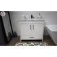 Capri 36" Modern Bathroom Vanity in White with Carrara Marble By Volpa USA | Bathroom Accessories |  Modishstore  - 2
