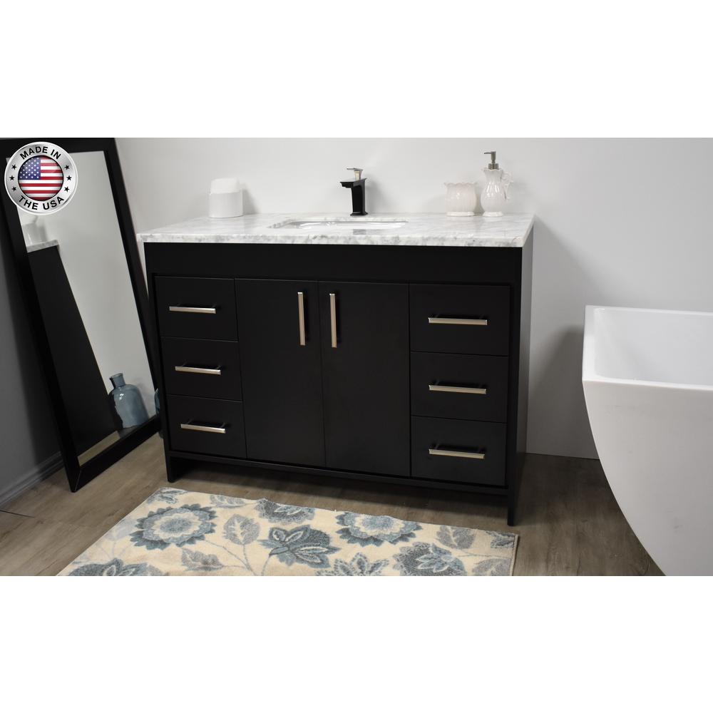 Capri 48" Modern Bathroom Vanity in Grey with Carrara Marble By Volpa USA | Bathroom Accessories |  Modishstore  - 14