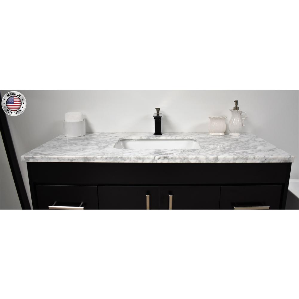 Capri 48" Modern Bathroom Vanity in Grey with Carrara Marble By Volpa USA | Bathroom Accessories |  Modishstore  - 12