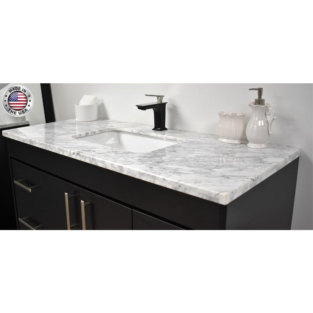 Capri 48" Modern Bathroom Vanity in Grey with Carrara Marble By Volpa USA | Bathroom Accessories |  Modishstore  - 11