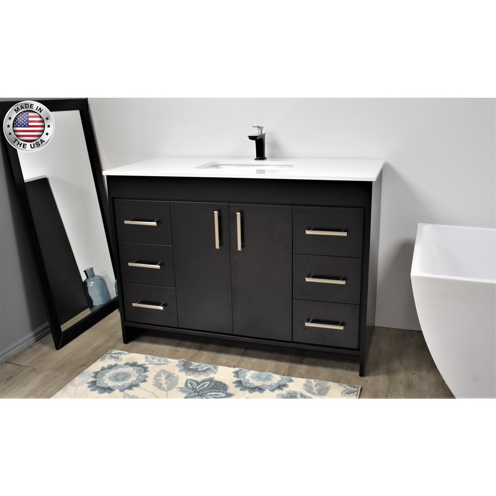 Capri 48" Modern Bathroom Vanity in Grey By Volpa USA | Bathroom Accessories |  Modishstore  - 10