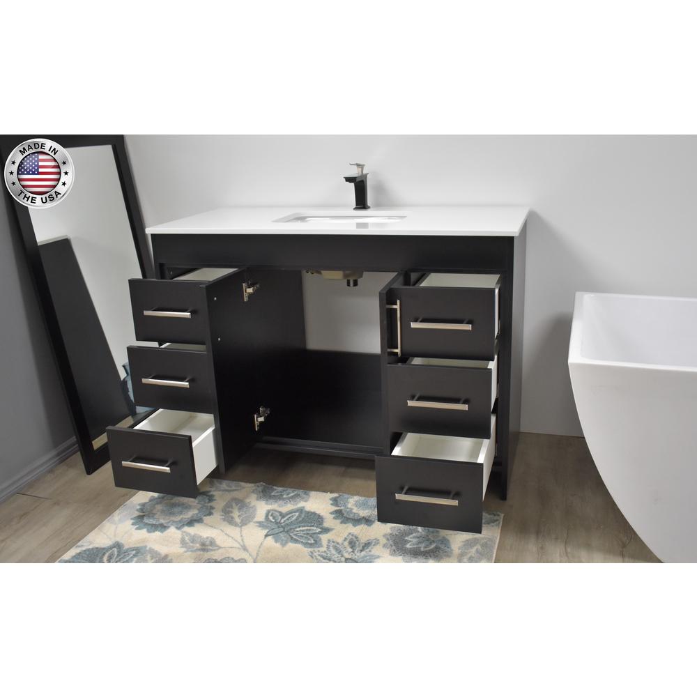 Capri 48" Modern Bathroom Vanity in Grey By Volpa USA | Bathroom Accessories |  Modishstore  - 16