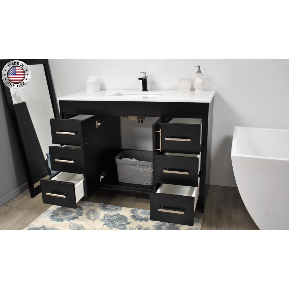 Capri 48" Modern Bathroom Vanity in Grey By Volpa USA | Bathroom Accessories |  Modishstore  - 17