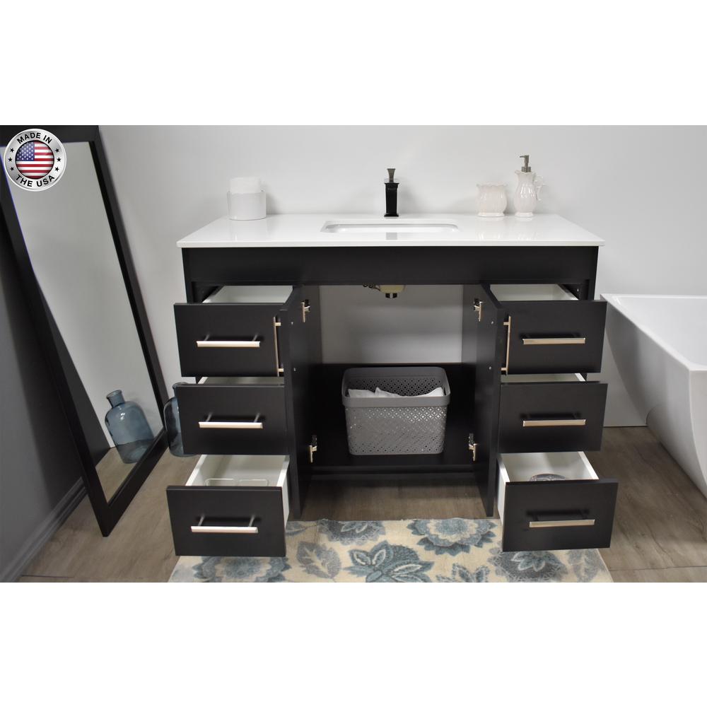 Capri 48" Modern Bathroom Vanity in Grey By Volpa USA | Bathroom Accessories |  Modishstore  - 14