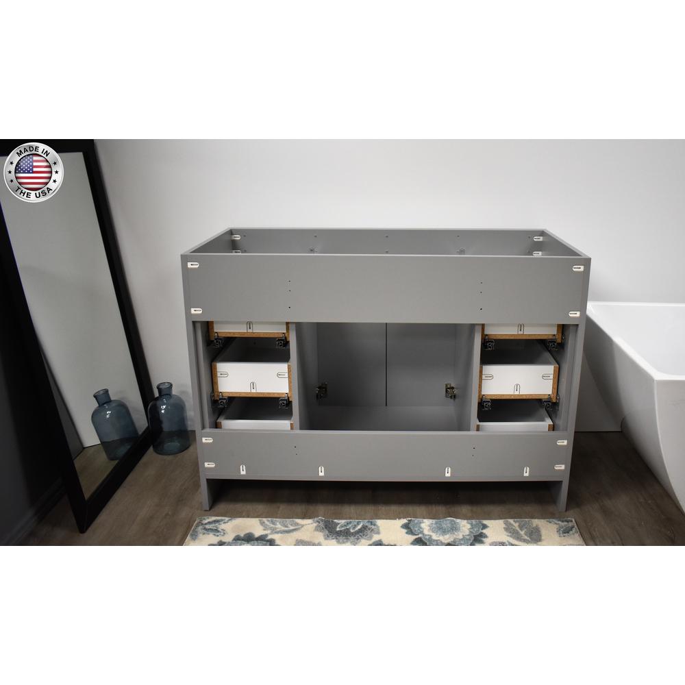 Capri 48" Modern Bathroom Vanity in Grey with Carrara Marble By Volpa USA | Bathroom Accessories |  Modishstore  - 6