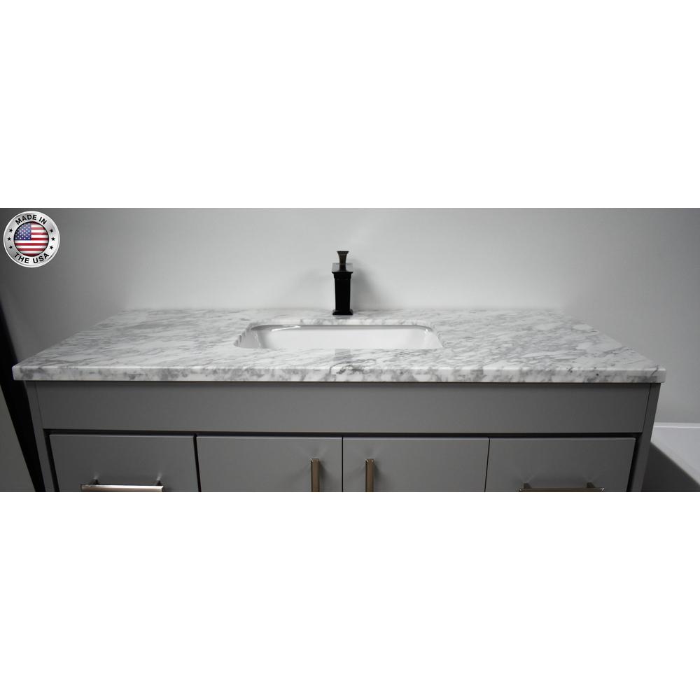 Capri 48" Modern Bathroom Vanity in Grey with Carrara Marble By Volpa USA | Bathroom Accessories |  Modishstore  - 4