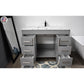 Capri 48" Modern Bathroom Vanity in Grey with Carrara Marble By Volpa USA | Bathroom Accessories |  Modishstore  - 5