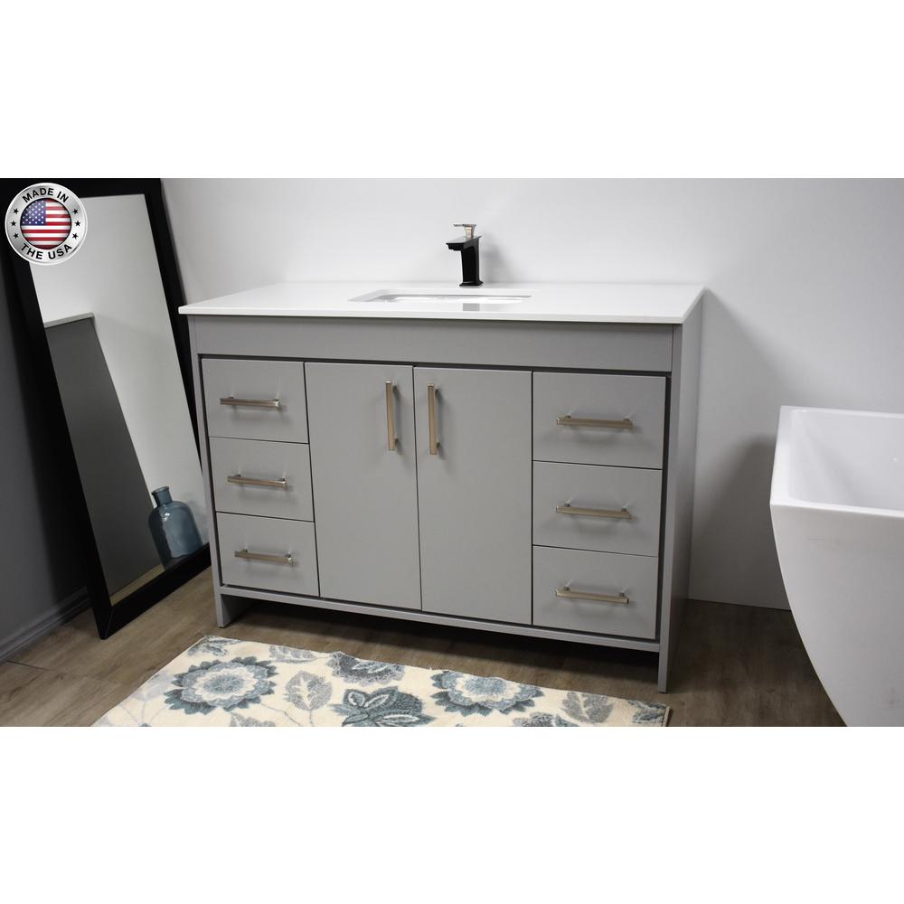 Capri 48" Modern Bathroom Vanity in Grey By Volpa USA | Bathroom Accessories |  Modishstore  - 8