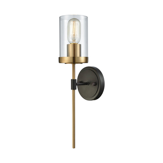 North Haven 1-Light Wall Lamp in Oil Rubbed Bronze and Satin Brass with Clear Glass ELK Lighting | Wall Lamps | Modishstore
