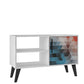 Manhattan Comfort Mid-Century- Modern Amsterdam 35.43" TV Stand with 3 Shelves in White | TV Stands | Modishstore-6