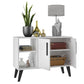 Manhattan Comfort Mid-Century- Modern Amsterdam 35.43" Sideboard with 4 Shelves in White | Sideboards | Modishstore-4
