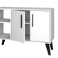 Manhattan Comfort Mid-Century- Modern Amsterdam 35.43" Sideboard with 4 Shelves in White | Sideboards | Modishstore-5