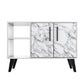Manhattan Comfort Mid-Century- Modern Amsterdam 35.43" Sideboard with 4 Shelves in White | Sideboards | Modishstore-7