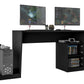 Manhattan Comfort Randalls Gamer Desk 1.0 with 2 Drawers in Black | Desks | Modishstore