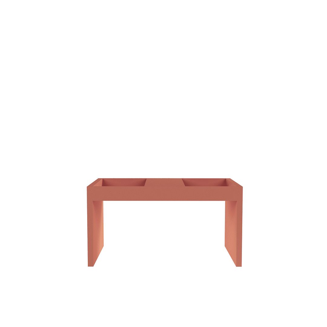 Manhattan Comfort Marine Modern Coffee Table with Magazine Shelf in Ceramic Pink | Coffee Tables | Modishstore