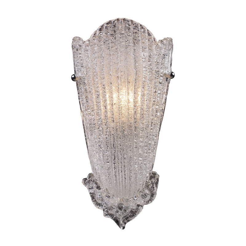 Providence 1-Light Sconce in Antique Silver Leaf with Textured Glass ELK Lighting | Sconces | Modishstore