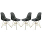 LeisureMod Cresco Molded Eiffel Side Chair with Gold Base, Set of 4 | Side Chairs | Modishstore