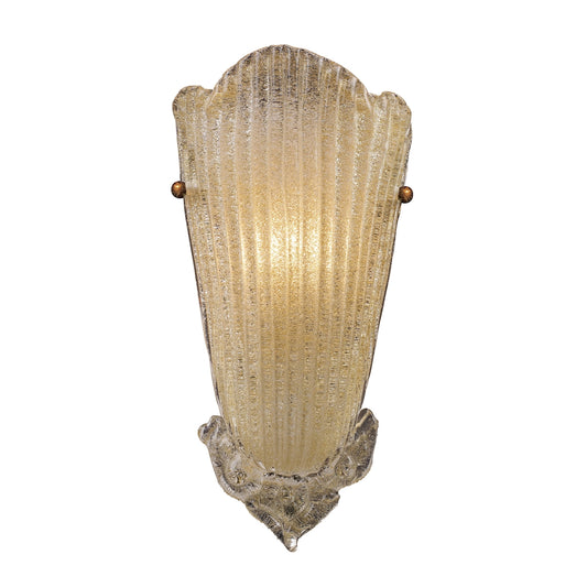 Providence 1-Light Sconce in Antique Gold Leaf with Textured Glass ELK Lighting | Sconces | Modishstore