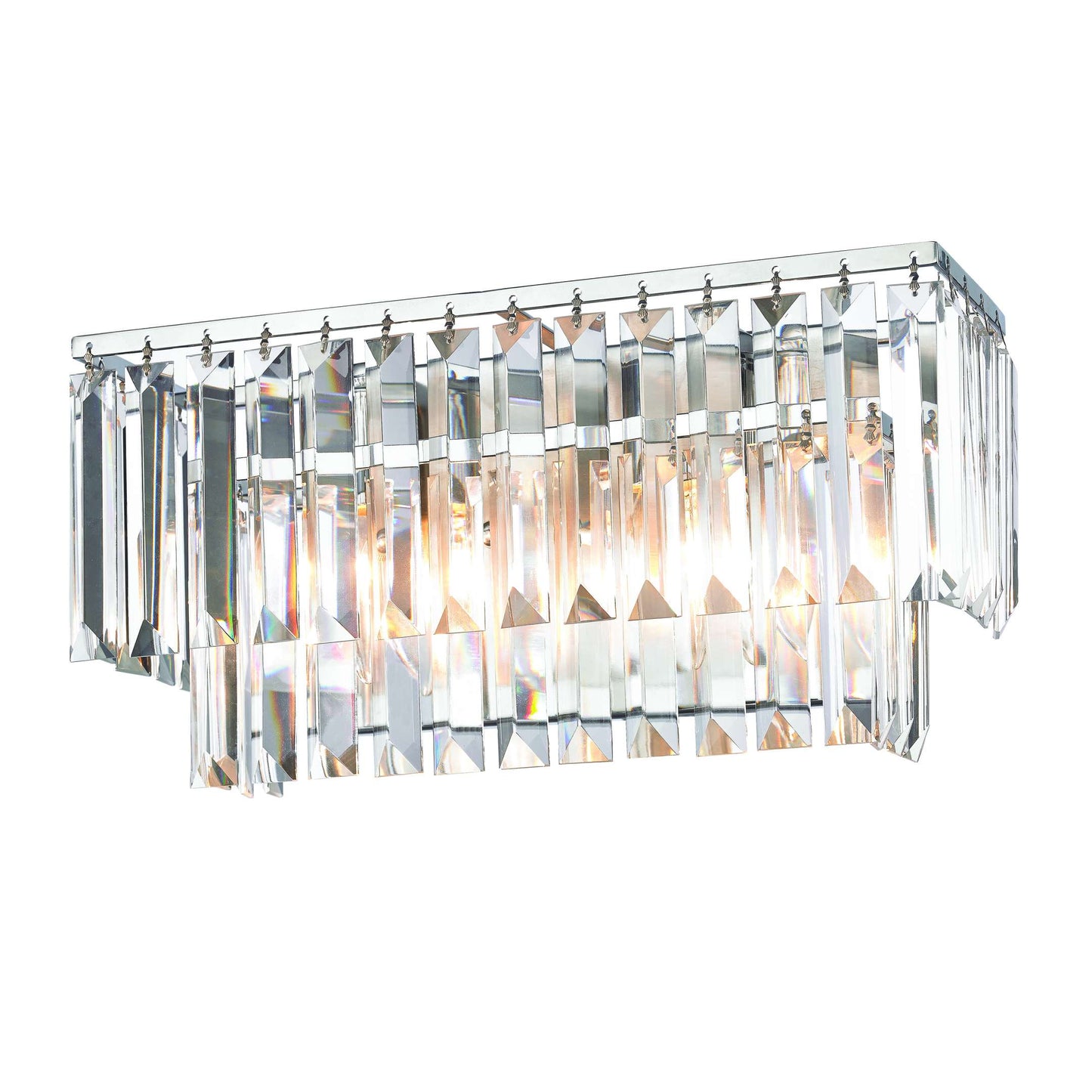 Palacial 2-Light Vanity Sconce in Polished Chrome with Clear Crystal | Vanity Light | Modishstore
