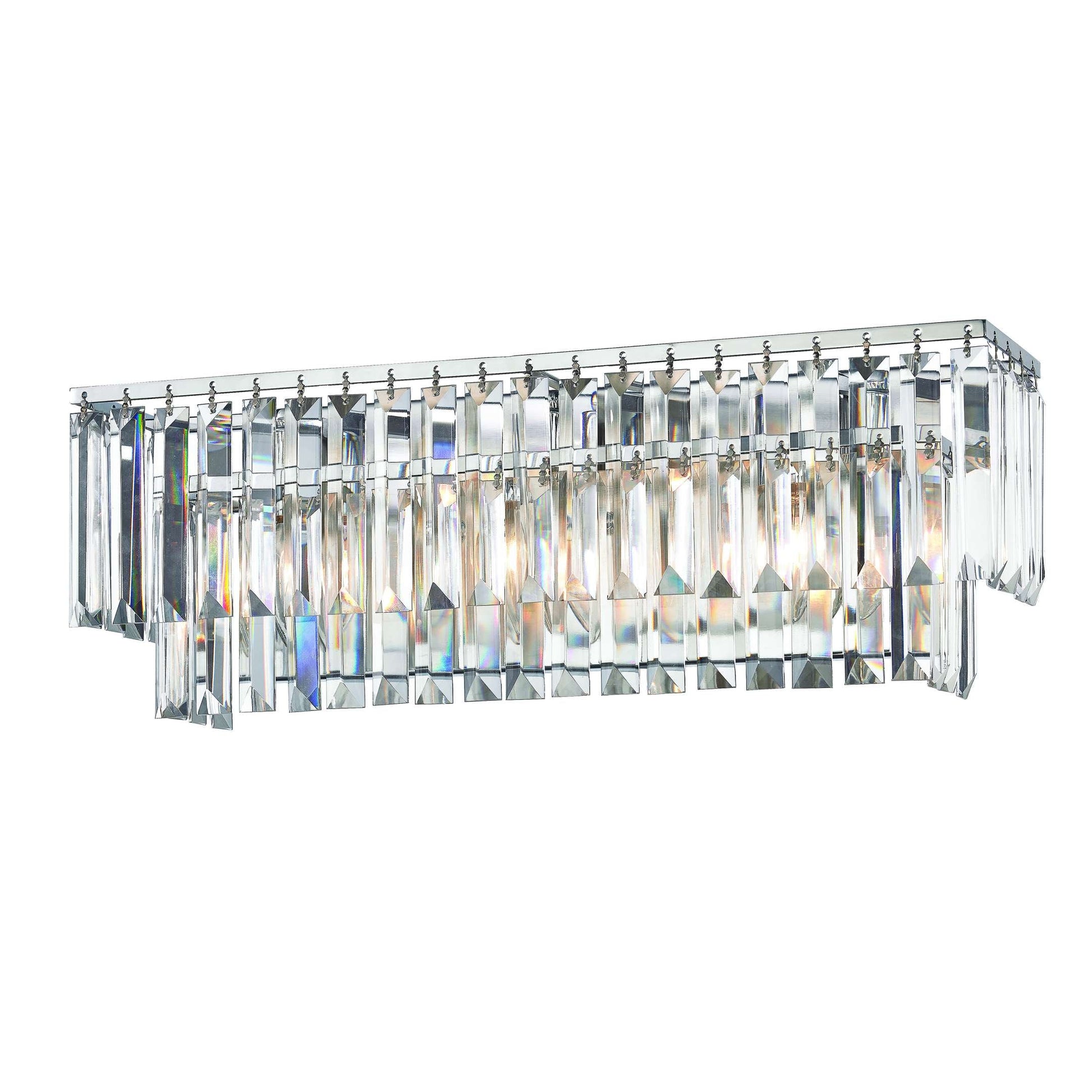 Palacial 3-Light Vanity Sconce in Polished Chrome with Clear Crystal | Vanity Light | Modishstore