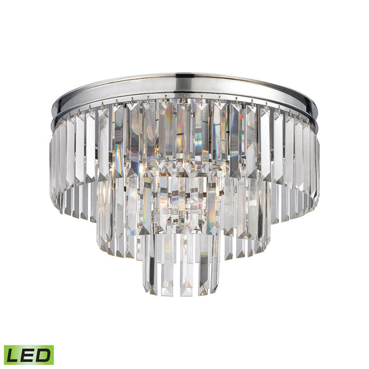 Palacial 3-Light Semi Flush in Polished Chrome with Clear Crystal - Includes LED Bulbs ELK Lighting | Ceiling Lamps | Modishstore