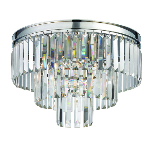 Palacial 3-Light Semi Flush in Polished Chrome with Clear Crystal | Ceiling Lamps | Modishstore