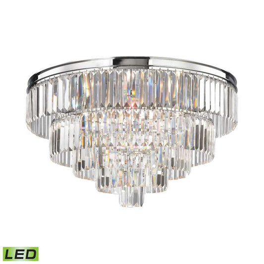 Palacial 6-Light Chandelier in Polished Chrome with Clear Crystal - Includes LED Bulbs | Chandeliers | Modishstore