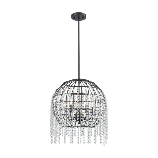 Yardley 5-Light Chandelier in Oil Rubbed Bronze with Wire Cage and Clear Crystal ELK Lighting | Chandeliers | Modishstore