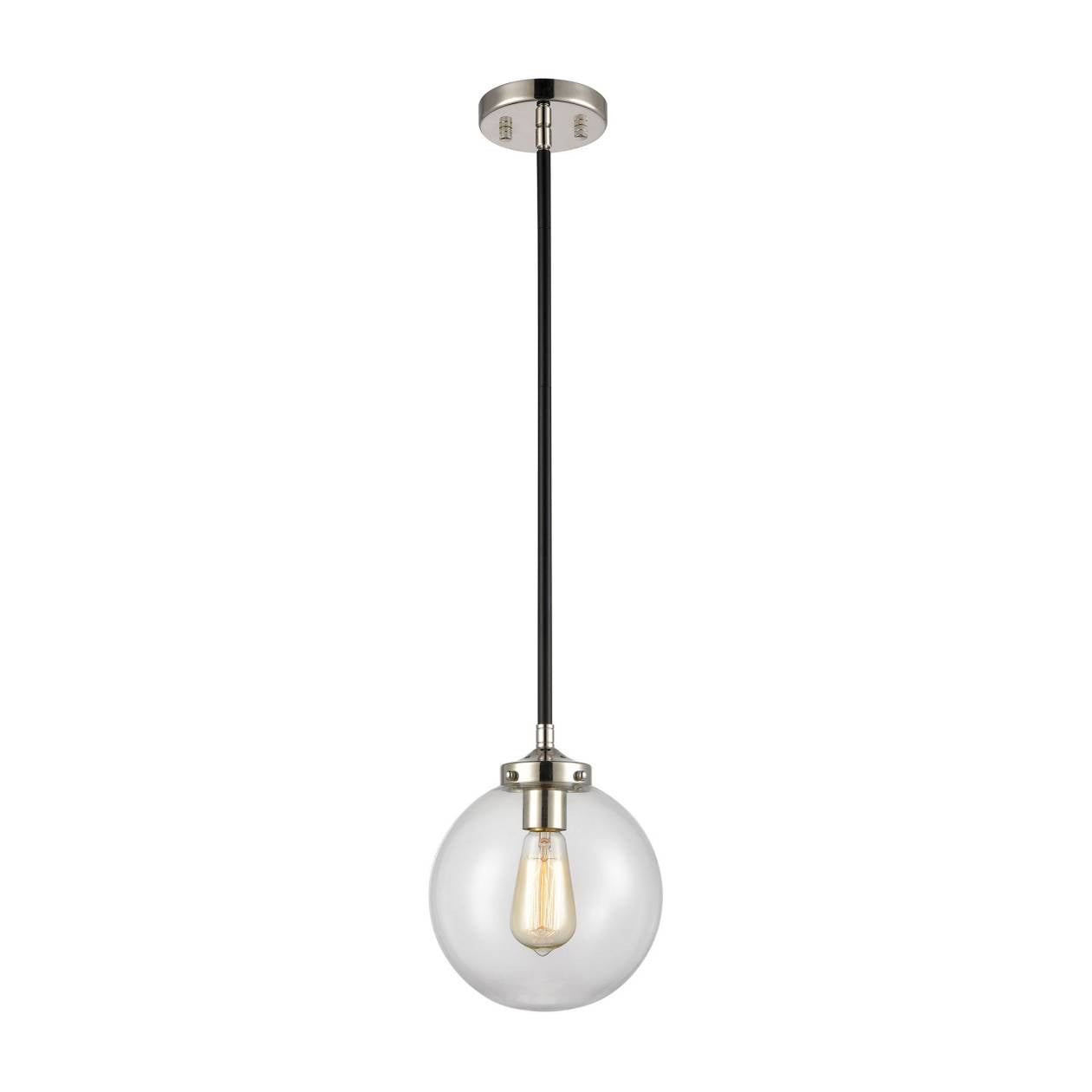Boudreaux 1-Light Mini Pendant In Matte Black With Clear Glass   ELK Lighting | Pendant Lamps | Modishstore | 15354/1