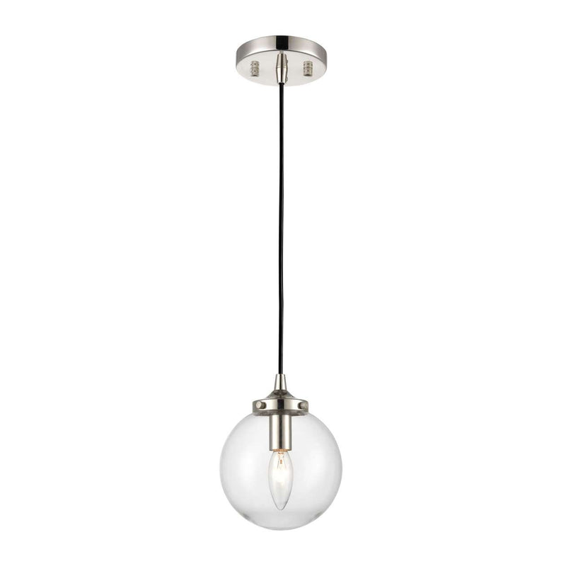 Boudreaux 1-Light Mini Pendant in Matte Black with Clear Glass | Pendant Lamps | Modishstore