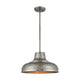 Kerin 1-Light Pendant With Textured Silvery Gray Metal Shade by ELK Lighting | Modishstore | Pendant Lamps