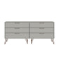 Manhattan Comfort Rockefeller 6-Drawer Double Low Dresser with Metal Legs in White | Dressers | Modishstore-9