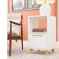 Manhattan Comfort Mid-Century - Modern Herald Nightstand with 1 Shelf in White | Nightstands | Modishstore-3