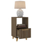 Manhattan Comfort Mid-Century - Modern Herald Nightstand with 1 Shelf in Oak Brown | Nightstands | Modishstore