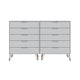 Manhattan Comfort Rockefeller 10-Drawer Double Tall Dresser with Metal Legs in White | Dressers | Modishstore-3