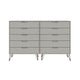 Manhattan Comfort Rockefeller 10-Drawer Double Tall Dresser with Metal Legs in White | Dressers | Modishstore-11