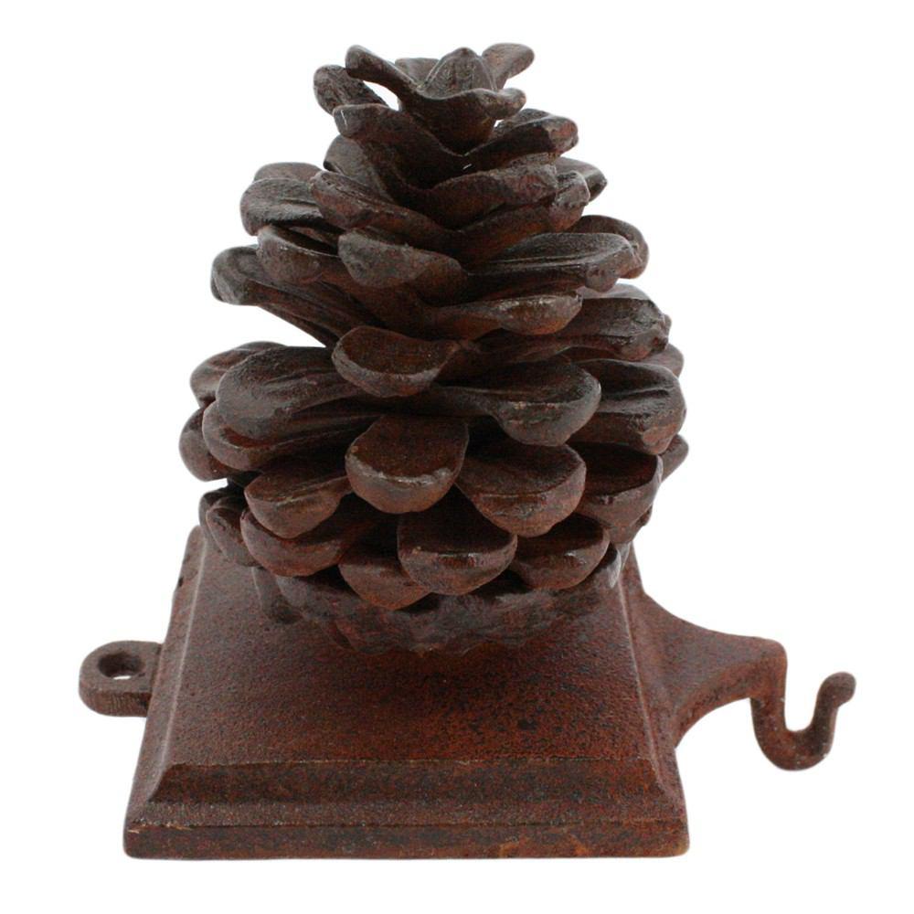 Pinecone Cast Iron Stocking Holder