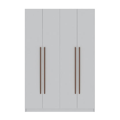 Manhattan Comfort Gramercy Modern 2-Section Freestanding Wardrobe Armoire Closet in White | Armoires & Wardrobes | Modishstore-2