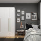 Manhattan Comfort Gramercy Modern 2-Section Freestanding Wardrobe Armoire Closet in White | Armoires & Wardrobes | Modishstore