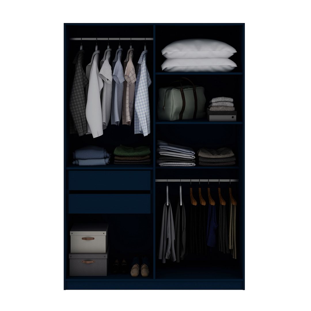 Manhattan Comfort Gramercy Modern 2-Section Freestanding Wardrobe Armoire Closet in White | Armoires & Wardrobes | Modishstore-6