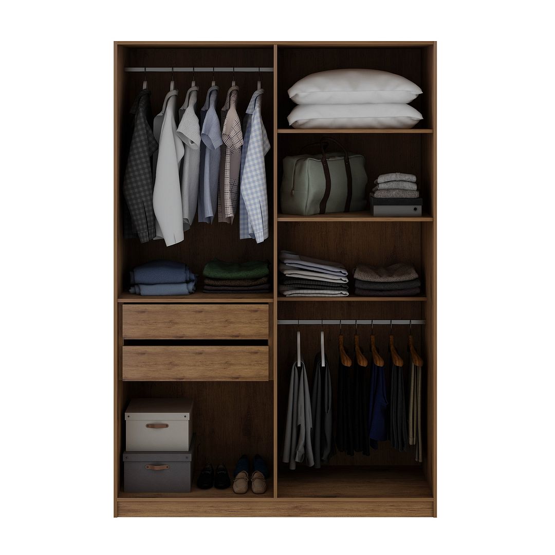 Manhattan Comfort Gramercy Modern 2-Section Freestanding Wardrobe Armoire Closet in White | Armoires & Wardrobes | Modishstore-12