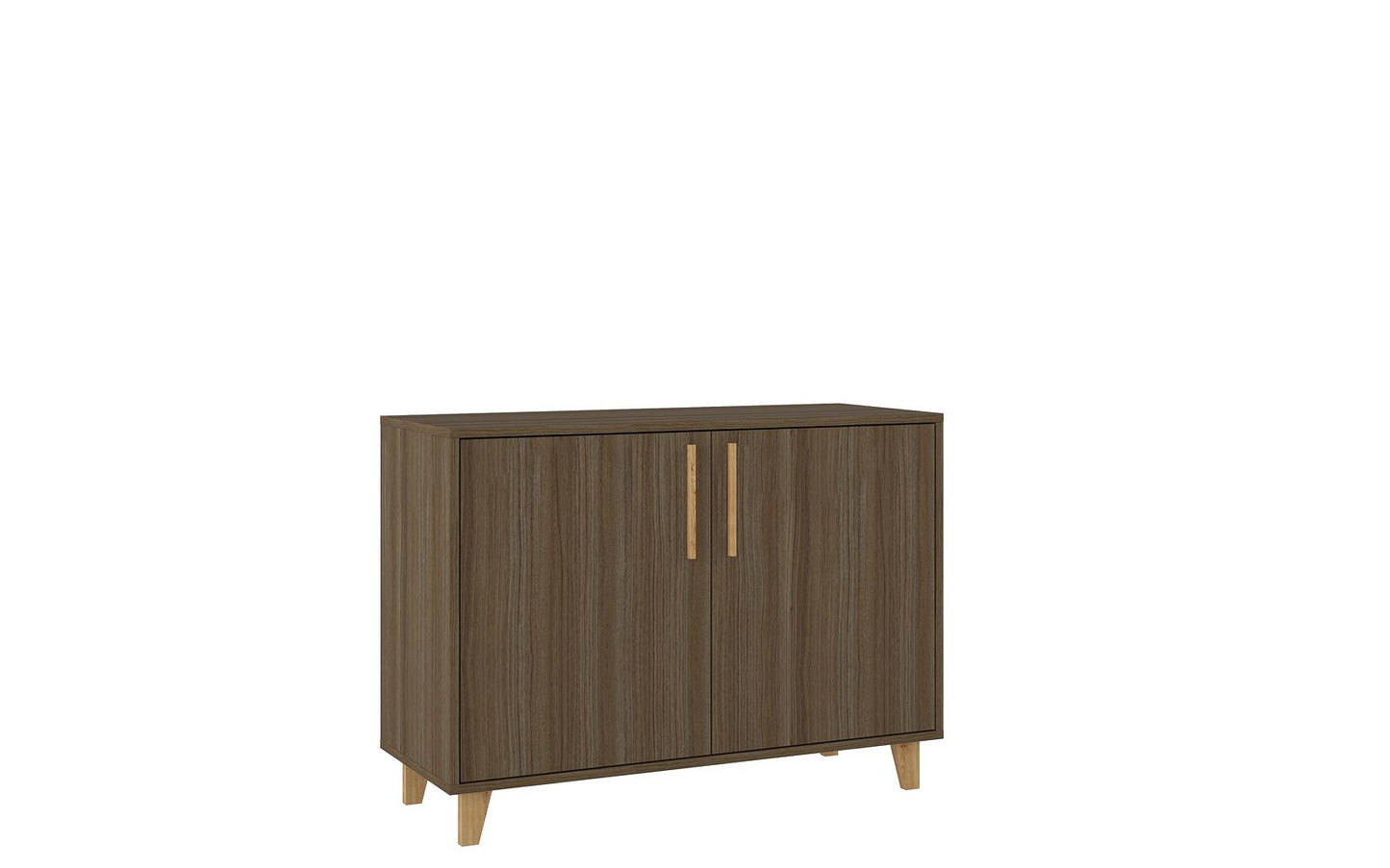 Manhattan Comfort Mid-Century - Modern Herald Double Side Cabinet with 2 Shelves in Oak Brown | Sideboards | Modishstore-2