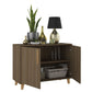 Manhattan Comfort Mid-Century - Modern Herald Double Side Cabinet with 2 Shelves in Oak Brown | Sideboards | Modishstore