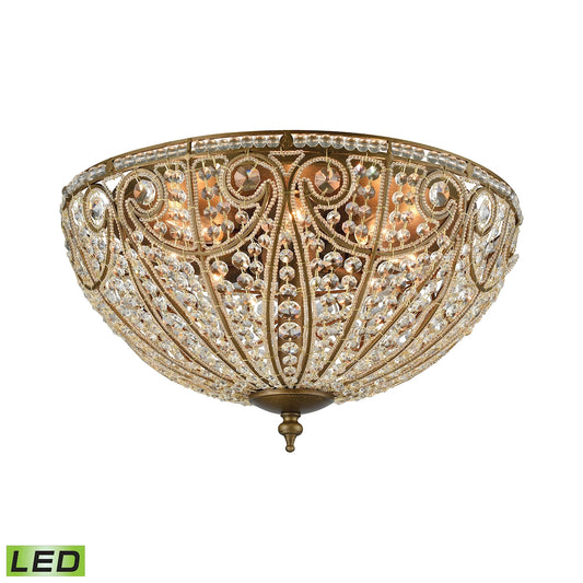 Elizabethan 8-Light Flush Mount in Dark Bronze with Clear Crystal - Includes LED Bulbs ELK Lighting | Ceiling Lamps | Modishstore