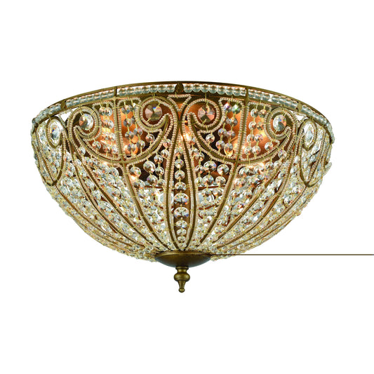 Elizabethan 8-Light Flush Mount in Dark Bronze with Clear Crystal | Ceiling Lamps | Modishstore
