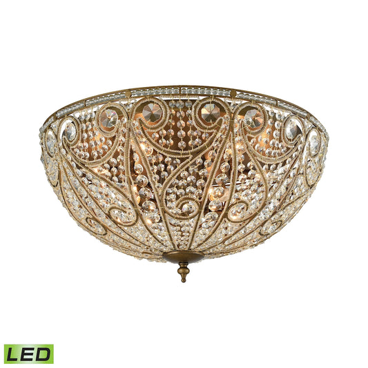 Elizabethan 10-Light Flush Mount in Dark Bronze with Clear Crystal - Includes LED Bulbs ELK Lighting | Ceiling Lamps | Modishstore
