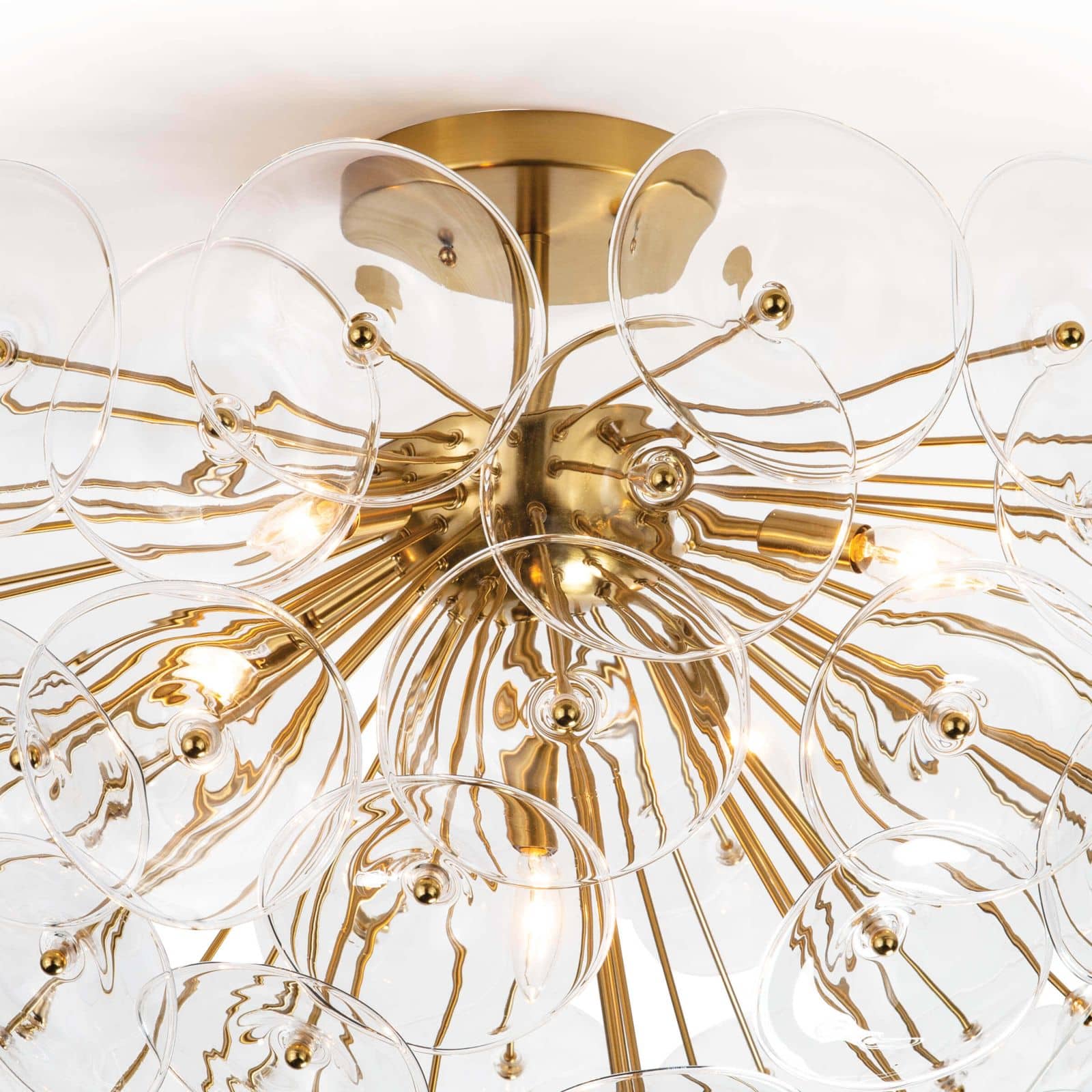 Poppy Glass Semi Flush Mount Clear By Regina Andrew | Ceiling Lamps | Modishstore - 5