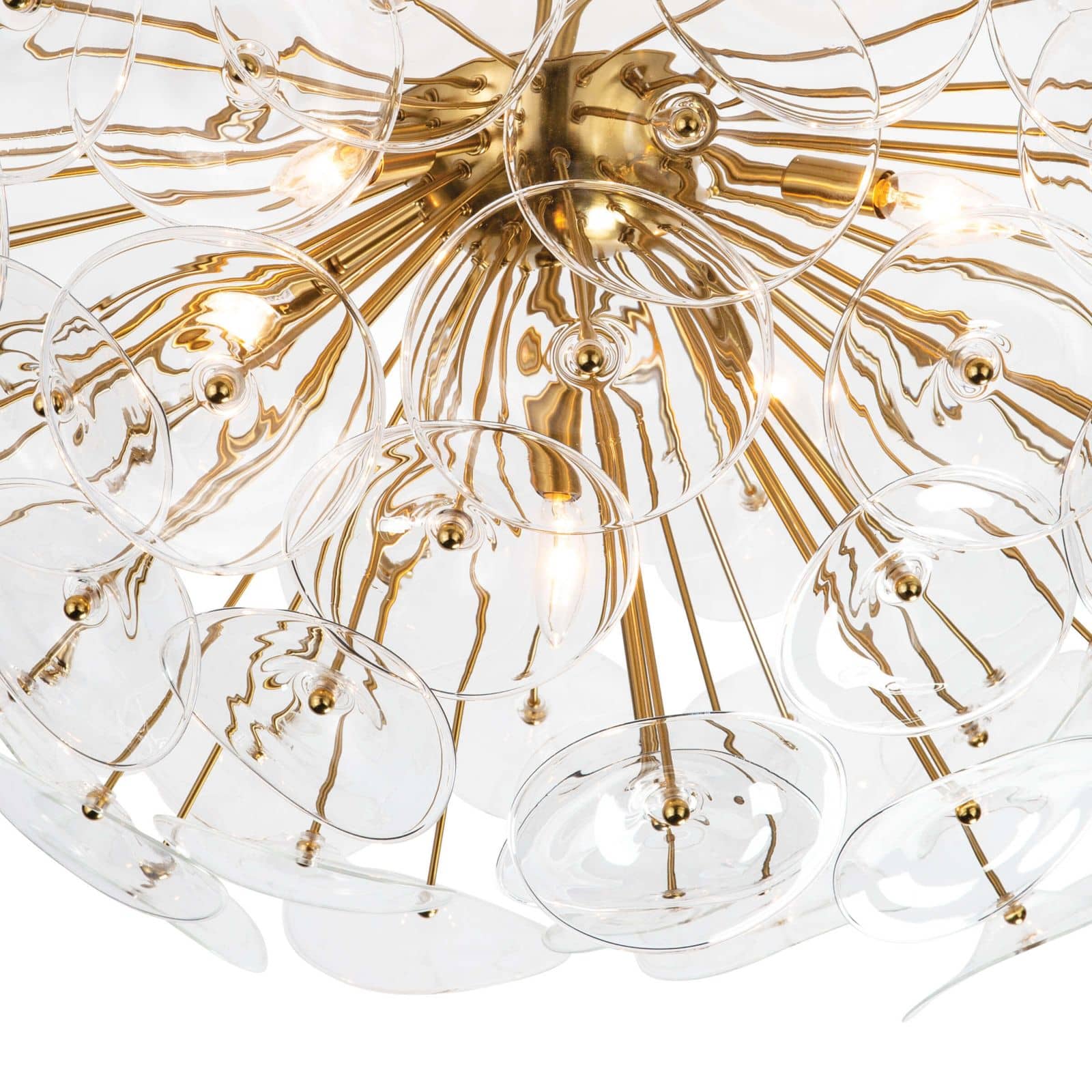 Poppy Glass Semi Flush Mount Clear By Regina Andrew | Ceiling Lamps | Modishstore - 3